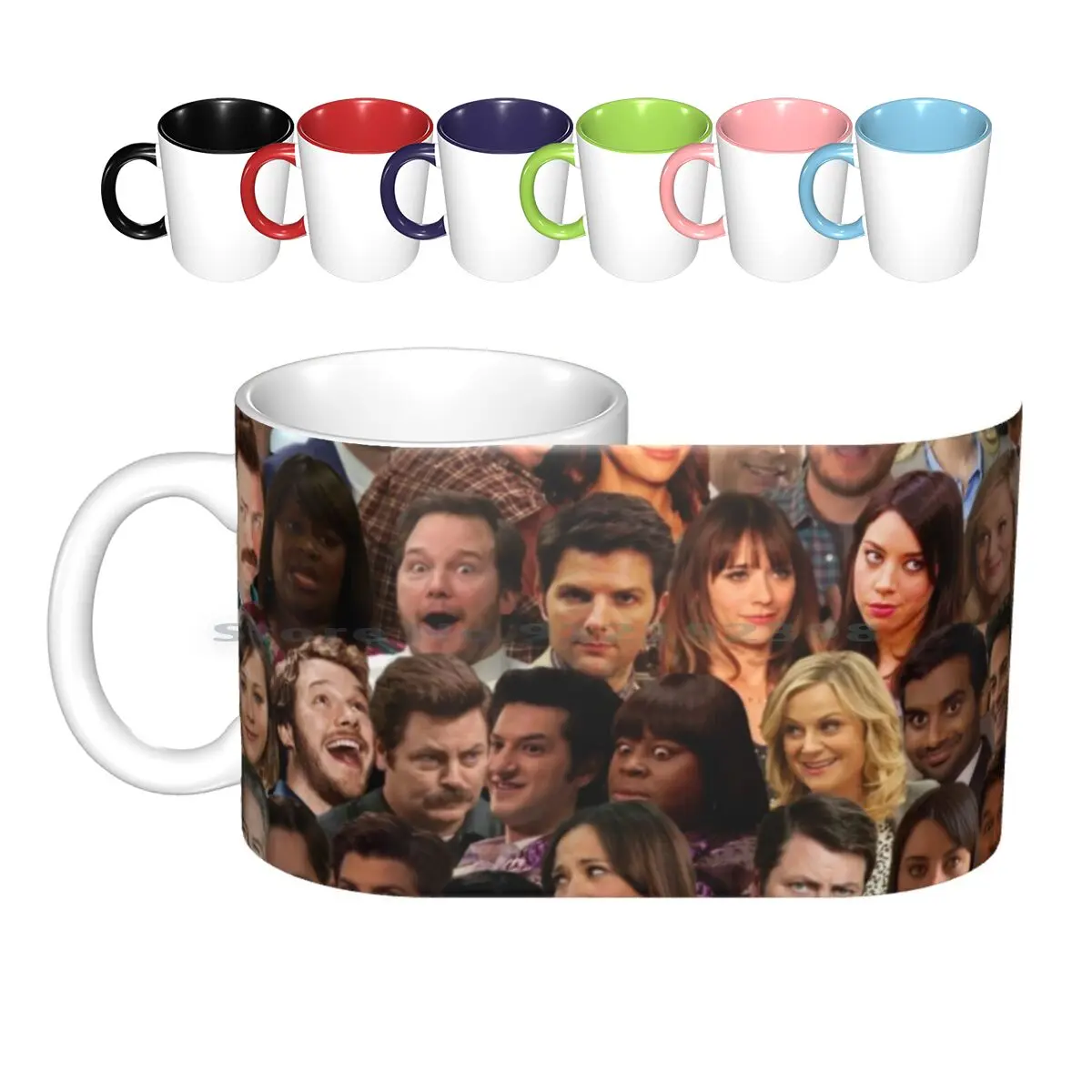 Parks And Recreation Collage Ceramic Mugs Coffee Cups Milk Tea Mug Parks And Rec Parks And Recreation Leslie Knope Chris