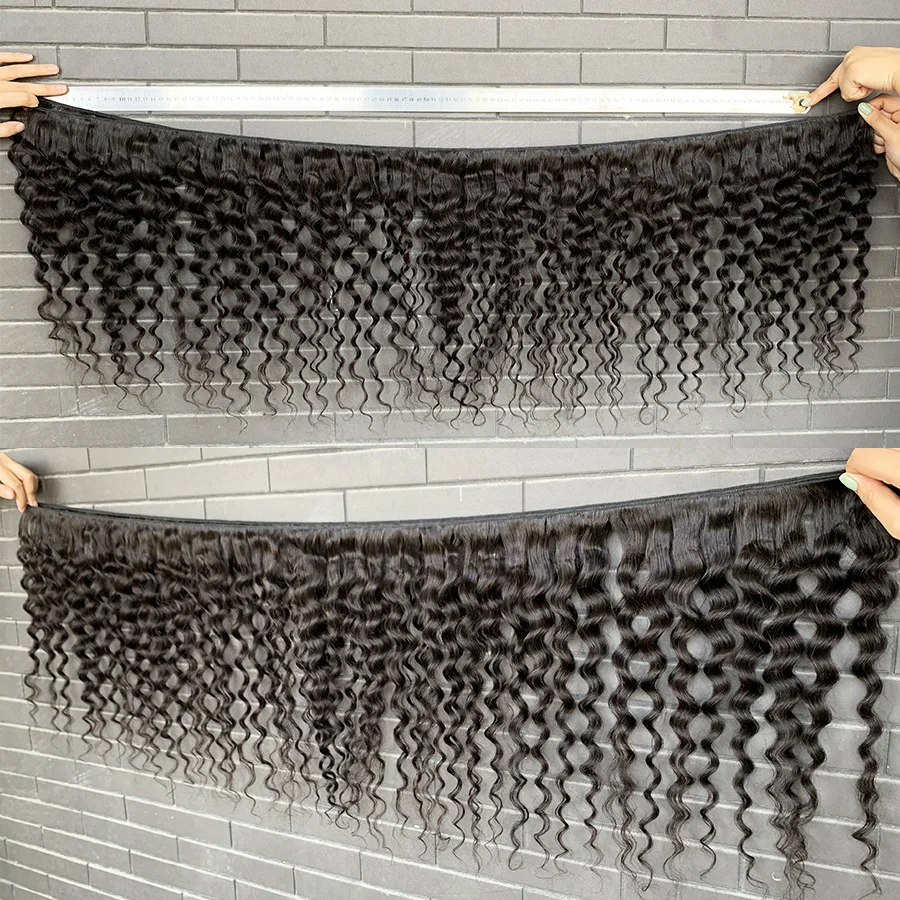 Deep Wave มนุษย์ผมรวมกลุ่ม100% Human Hair Extensions Curly สาน1/3/4Pcs Peruvian ผมรวมกลุ่ม