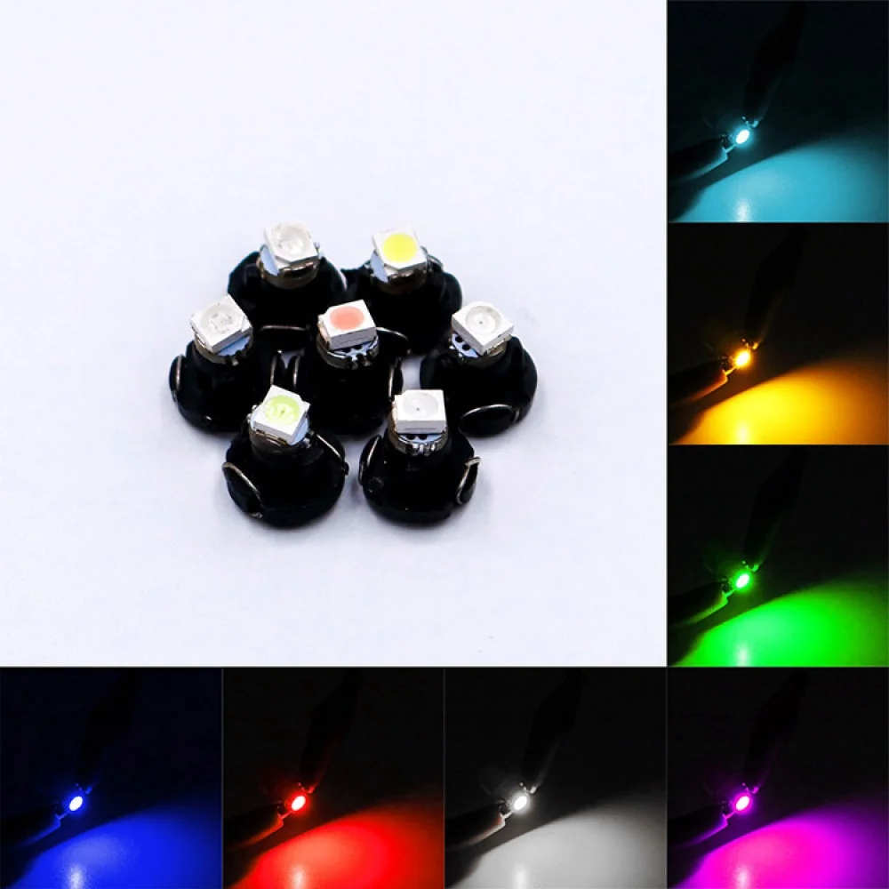 

10PCS T3 T4.2 T4.7 Instrument Panel LED 1smd 1210 Bright Green Bulb Air Conditioner Lights for No Error Car Interior Lightings