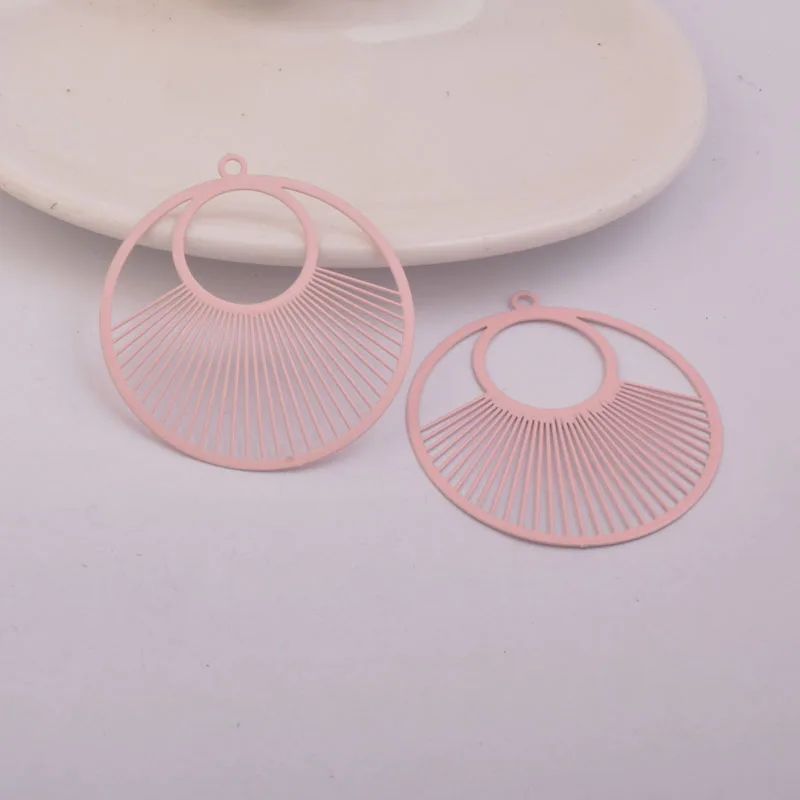 30 Stück AB5957 40*43mm Großer Runder Stempelanhänger aus Messing mit Filigran-Motiv, Wasserzeichen-Anhänger, Schmuck- und Ohrring-Zubehör – Detail 11