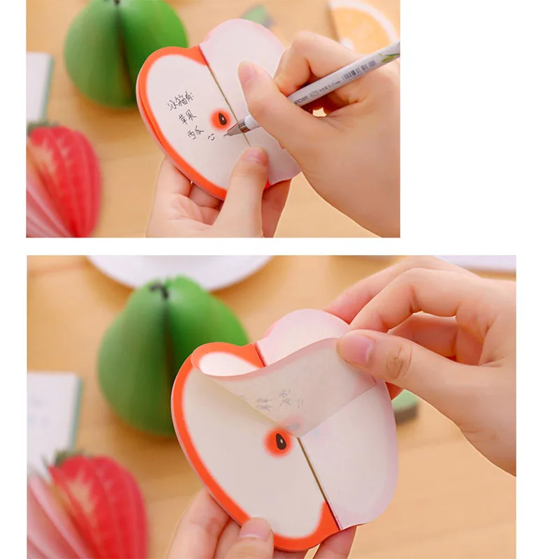 1PC Fruit Scrapbooking Note Memo Pads Portable Scratch Paper Notepads Post Sticky DIY Apple Pear Shape Convenience Stickers