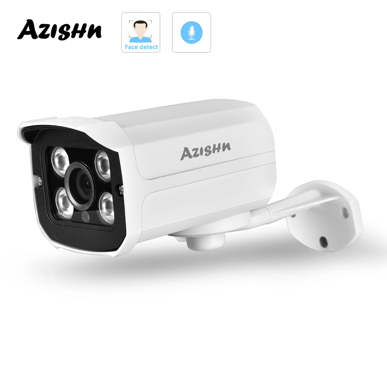 

AZHISH Newest H.265 IP Camera 4MP Face detection 4PCS ARRAY IR IP66 Waterproof CCTV P2P Bullet Security Camera FULL HD 4.0 MP