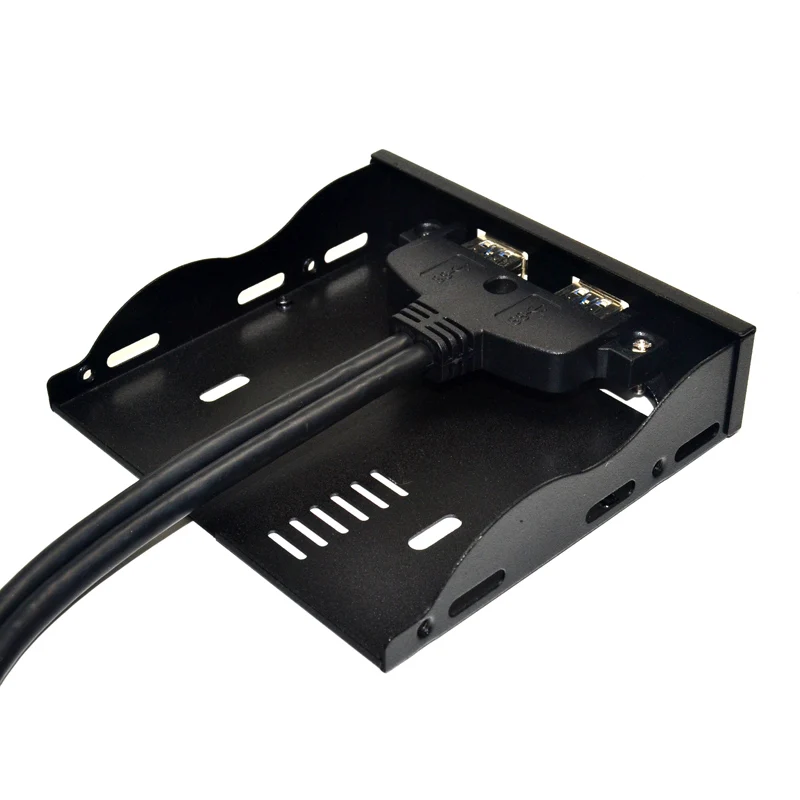 20 Pin 2 Port USB 3.0 Front Panel 3.5 inch USB3.0 Hub Expansion Cable Adapter Metal Bracket for PC Desktop Floppy Bay NEW