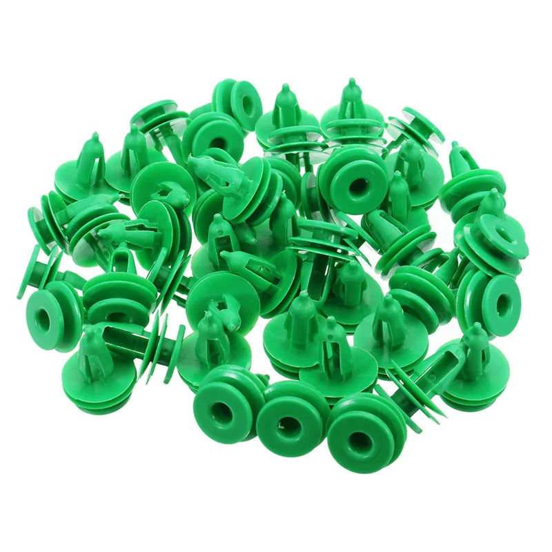 50Pcs Car Door Panel Trim Fasteners Plastic Green Clips for Jeep Grand Cherokee For Chrysler WJ For Jeep For Chrysler Replaces