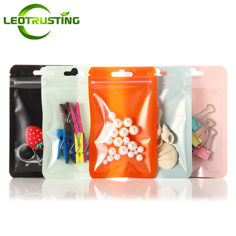 Translucent Resealable Color Window Zip-Lock Bag Sugar Jewelry Ornaments USB Baby Toys Beauty Phone Cell Candy Packaging Pouches