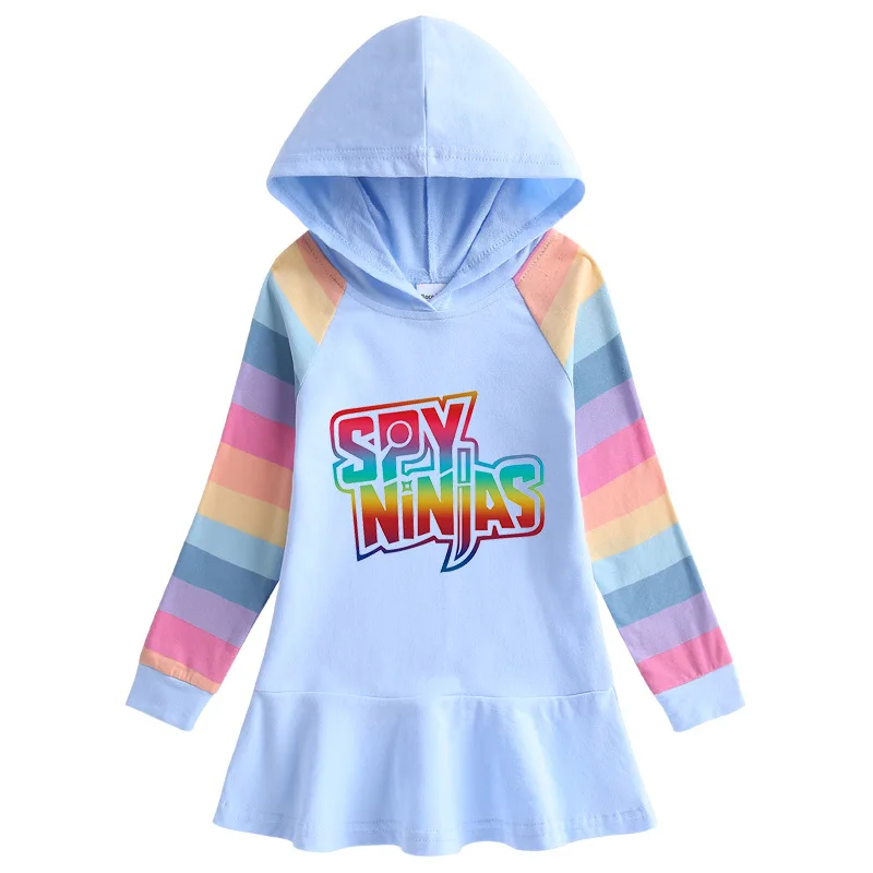 SPY NINJA Girl Sweater Dress 2023 Fall Children Hooded Long Sleeve Dress Spring Kids Toddler Cartoon Clothes Toddler Dresses