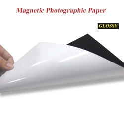 Magnetische fotografische papier A4 4R magnetische paste inkjet druck foto papier glänzend aufkleber diy kühlschrank magnet