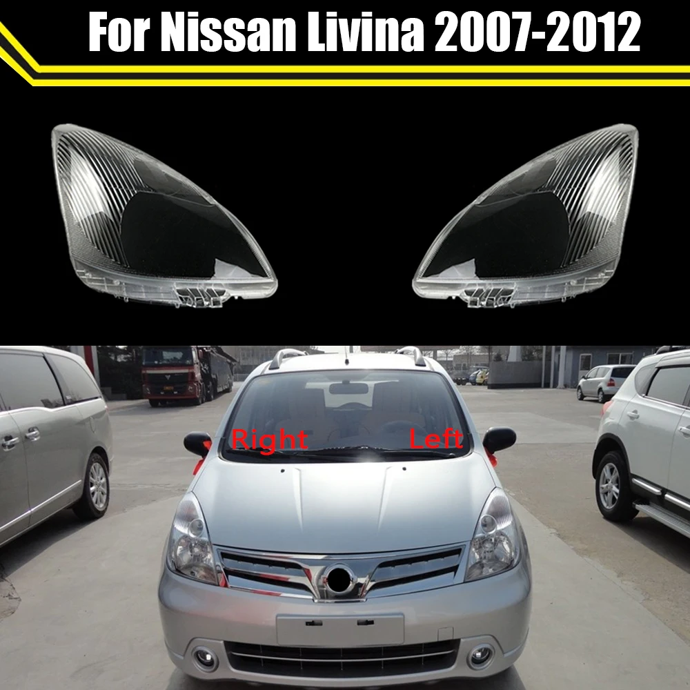 

Car Front Headlamp Caps For Nissan Livina 2007~2012 Glass Headlight Cover Lampshade Transparent Lampcover Head Lamp Lens Shell