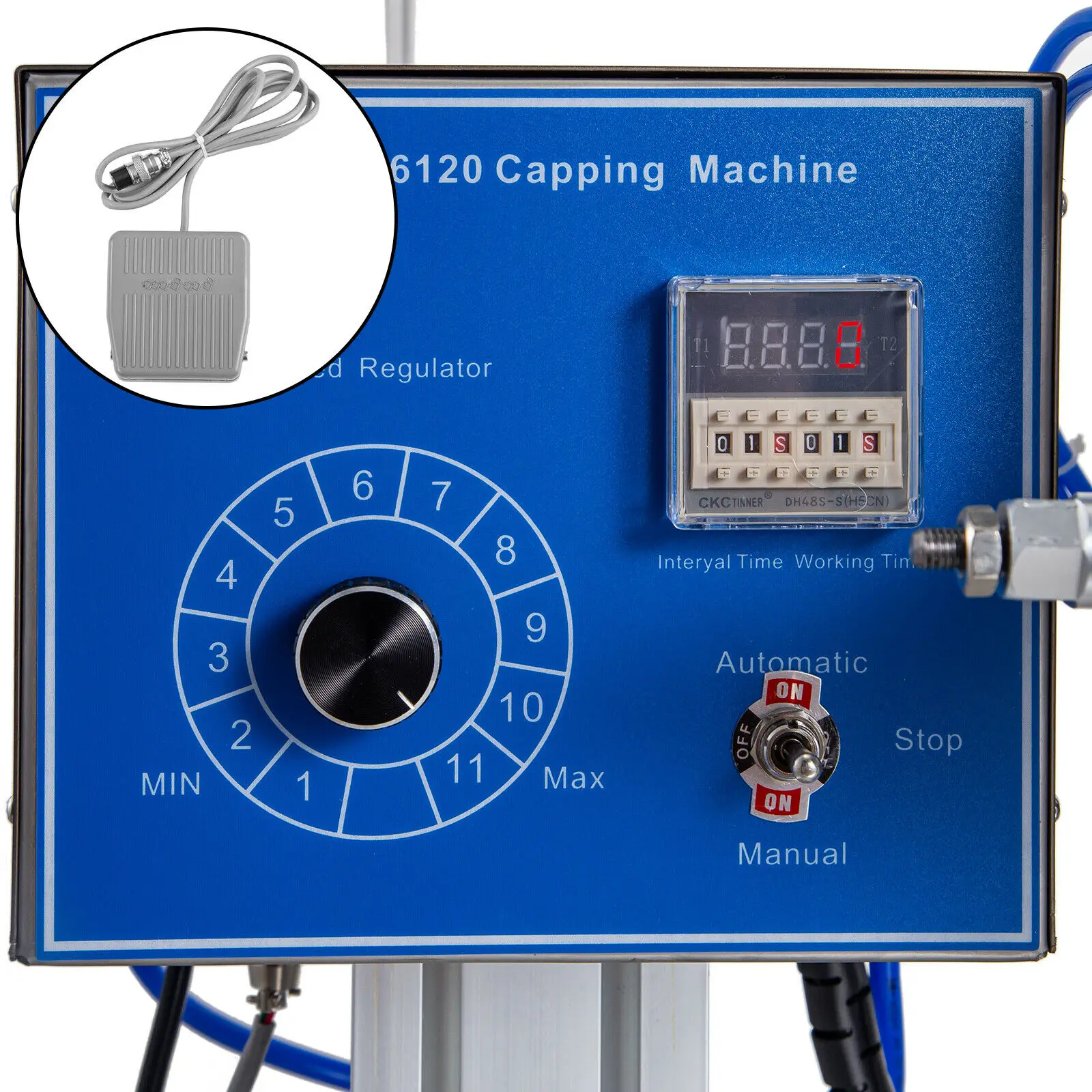 Tappatrice automatica a vite da tavolo VEVOR tappatrice pneumatica a vite con tenuta a torsione in acciaio inossidabile da 16 - 55 MM per bottiglie rotonde