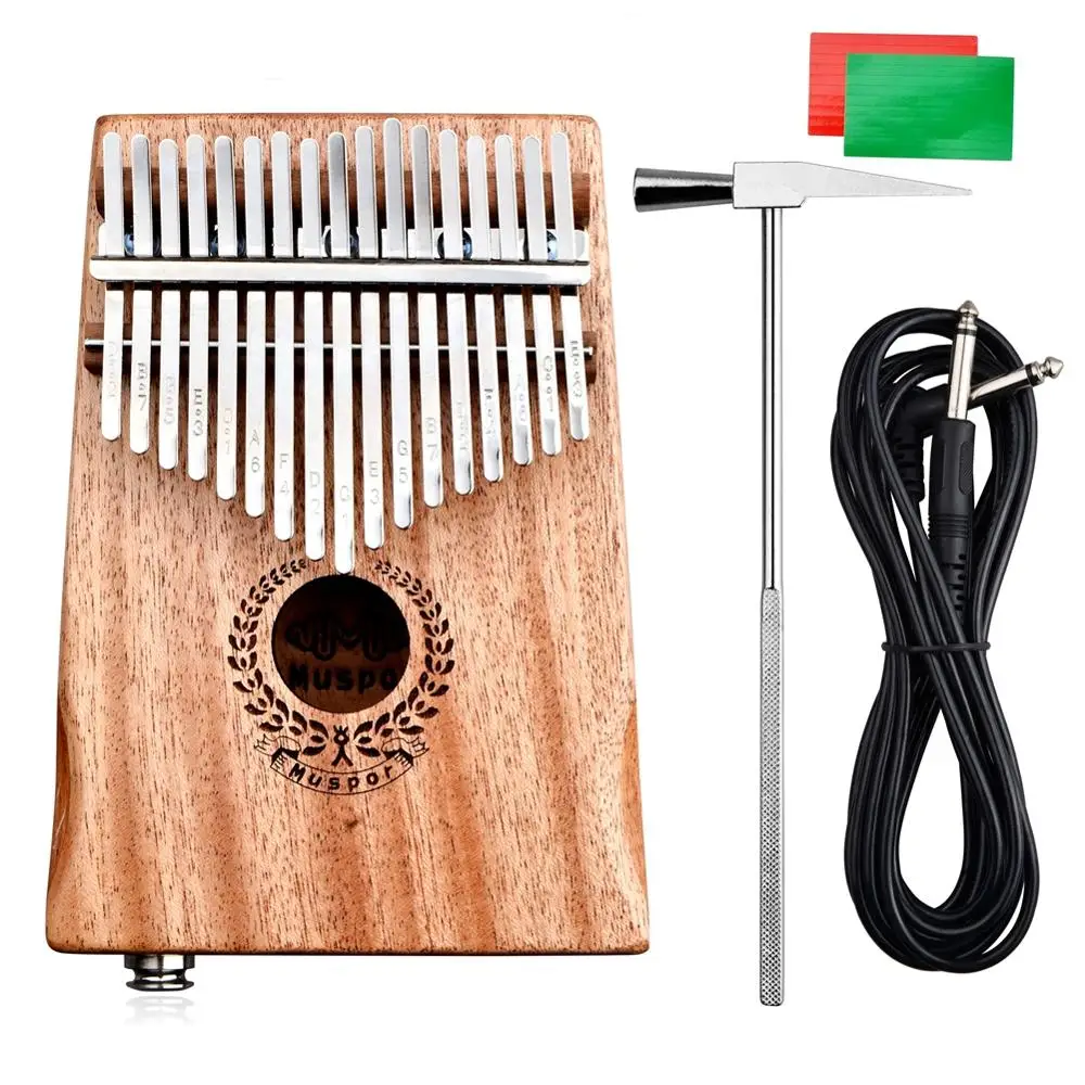 New 17 Keys EQ Kalimba Mahogany Thumb Piano Link Speaker Electric Pickup Bag + Cable 2019 Hot Musical Instruments Professional