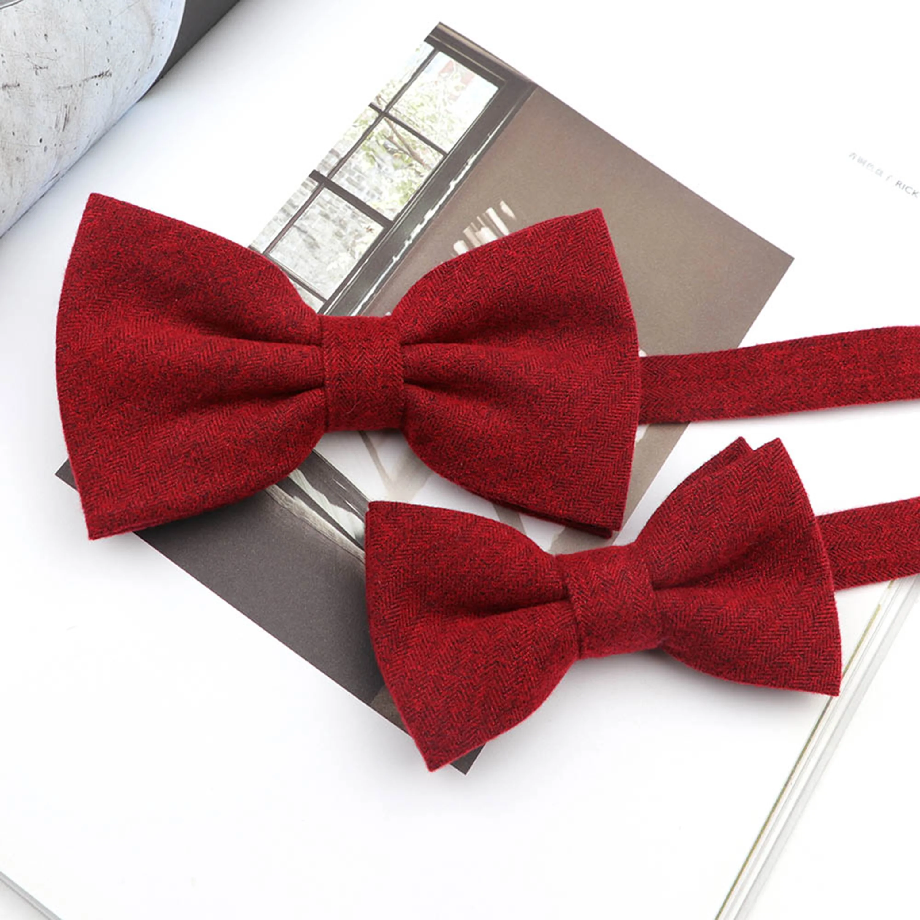 High Quality Cotton Solid Parent-Child Bowtie Set Lovely Colorful Men Kids Family Chic Butterfly Cravat Party Accessories Gift