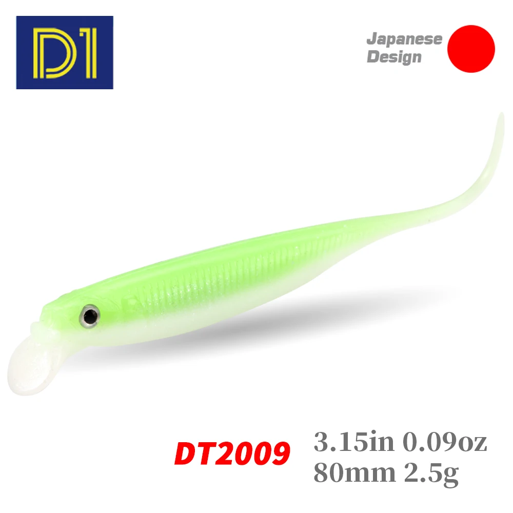 

D1 NEW Soft Lures With Lip 80mm/2.5g Freshwater Bait Artificial Rolling Silicone Wobblers For Bass Perch Fishing Accessories