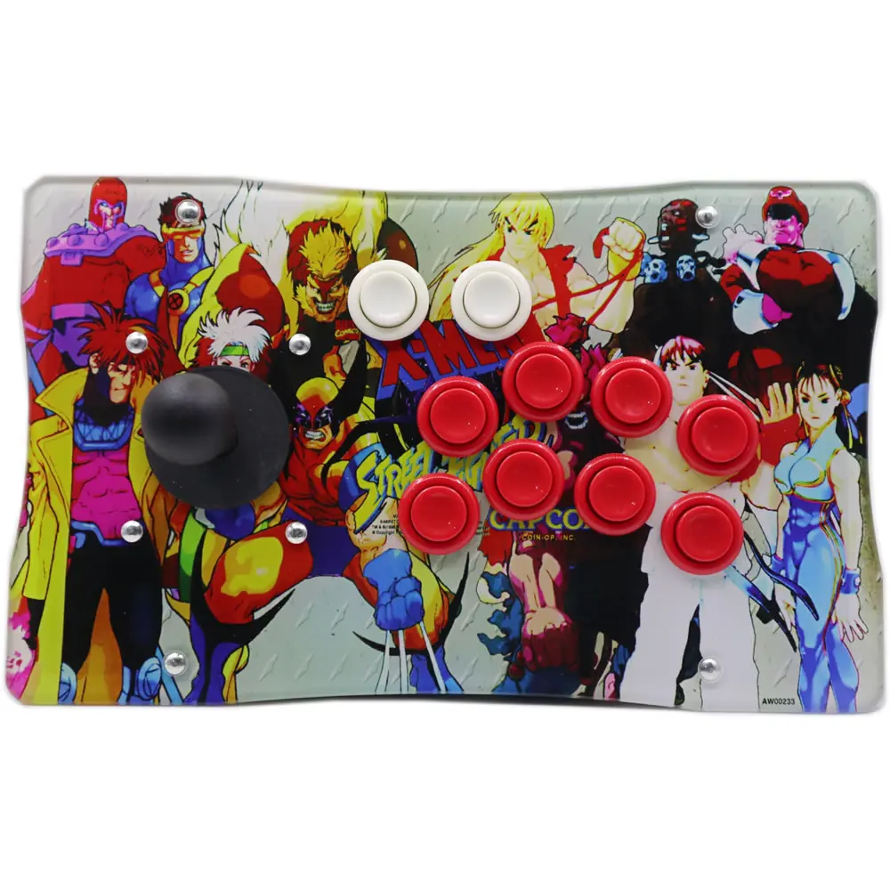 RAC-J500H Happ Arcade Fight Stick عصا التحكم مقعرة زر الضغط حافظة معدنية لوحة فنية PC USB