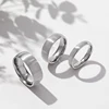 Tigrade 4/6/8mm Brushed Simple Silver/Black Color Titanium Ring Men Minimalist Wedding Band Engagement Rings Women Male Jewelry