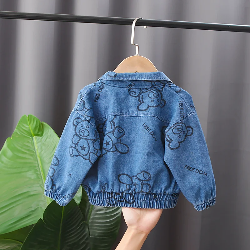 Boys Girls Denim Outerwear Spring Autumn Children Fashion Coat Clothes For Baby 1 To 5 Years Toddler Sports Jacket Kids Outfits