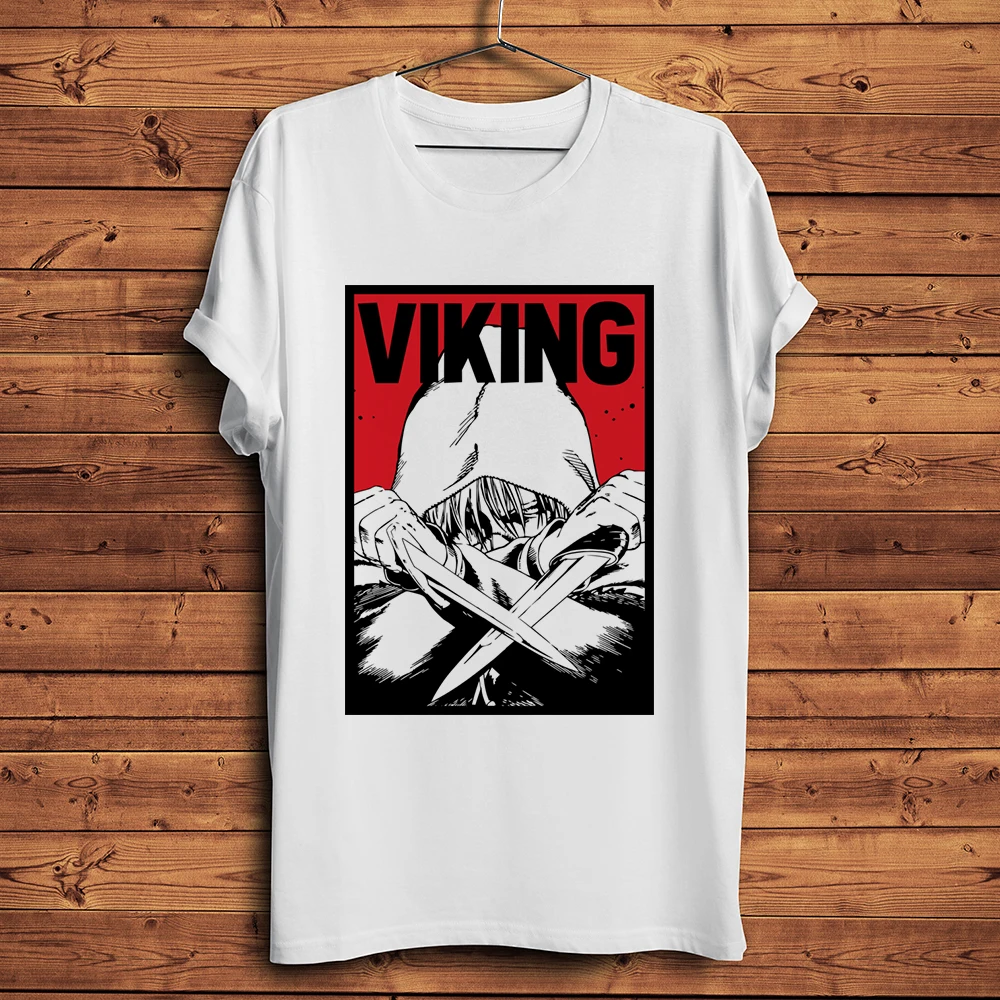 Viking Thorfinn Karlsefni anime tshirt Men White Casual short sleeve T Shirt Unisex manga VINLAND SAGA Otaku streetwear Tee