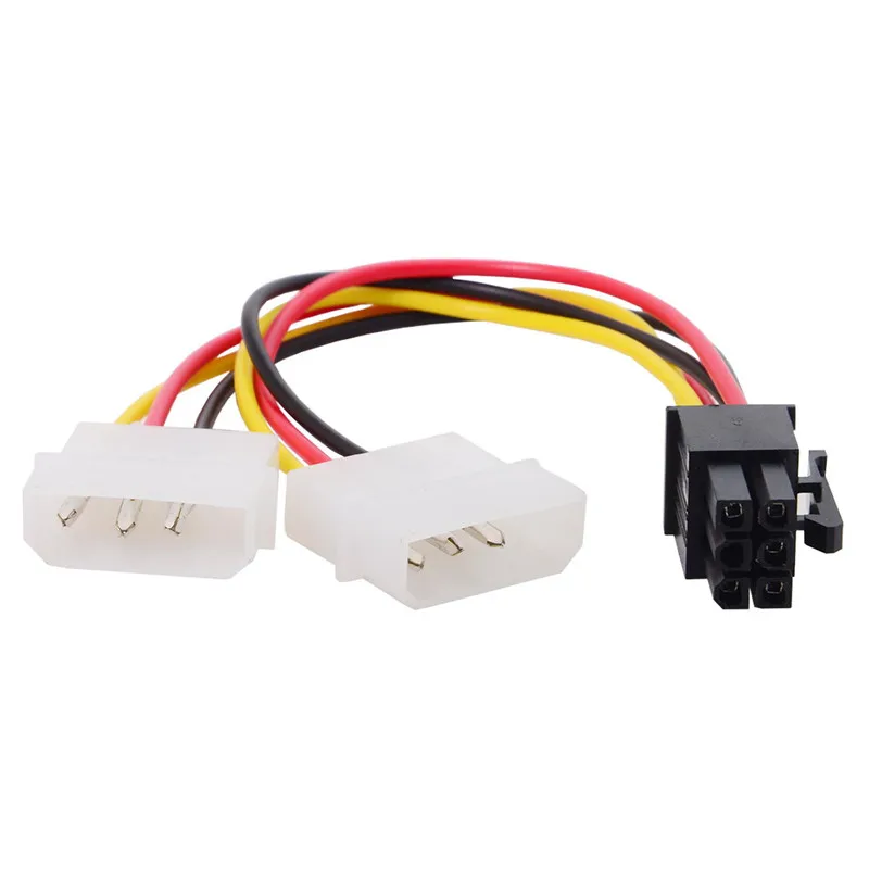 Dual 4Pin To 6 Pin EPS 12V Graphics Card Power Supply  Converter  Adapter 15CM Cable