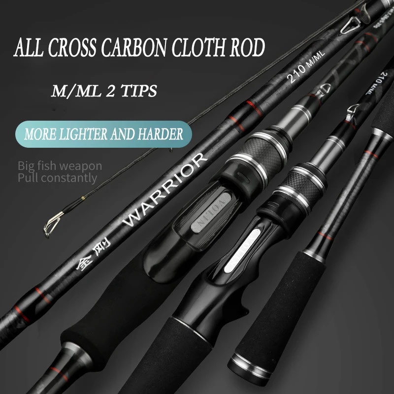 

All Carbon Fishing Lure Rod 2.1/2.4M 2 Tips Power M/ML Spinning Casting Rod Bait Weight 7-28/5-20G Line Wt 8-17/6-12lb