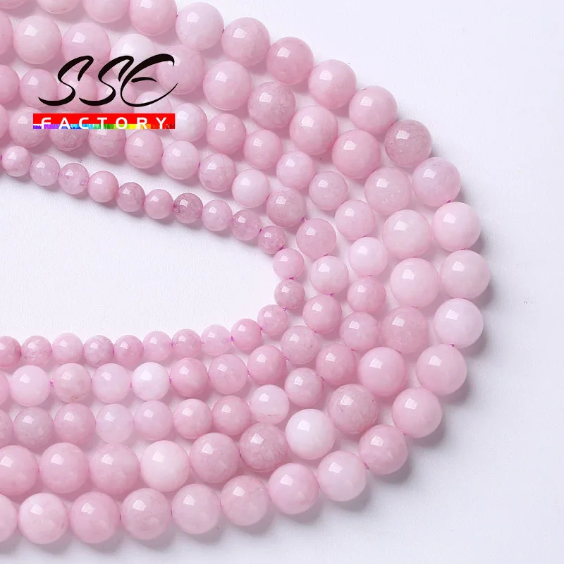 Whlolesale Naturalne koraliki Kunzite Okrągłe luźne koraliki dystansowe do tworzenia biżuterii 6 8 10mm DIY Bransoletki Naszyjniki Akcesoria — zdjęcie 4