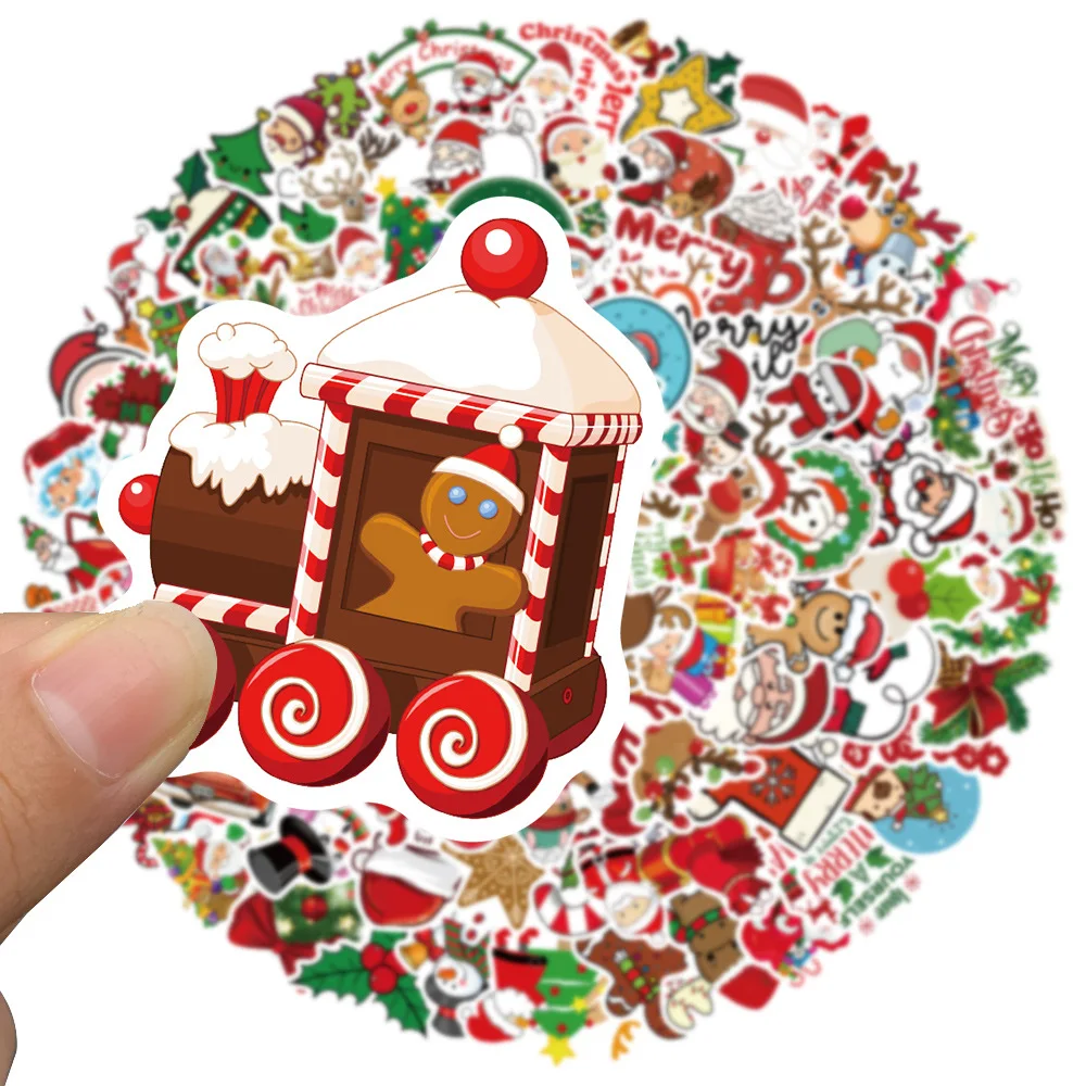 10/30/50PCS Christmas Santa Claus Creative DIY Sticker Sticker Scrapbook Skateboard Guitar Gift Aesthetic Sticker Wholesale