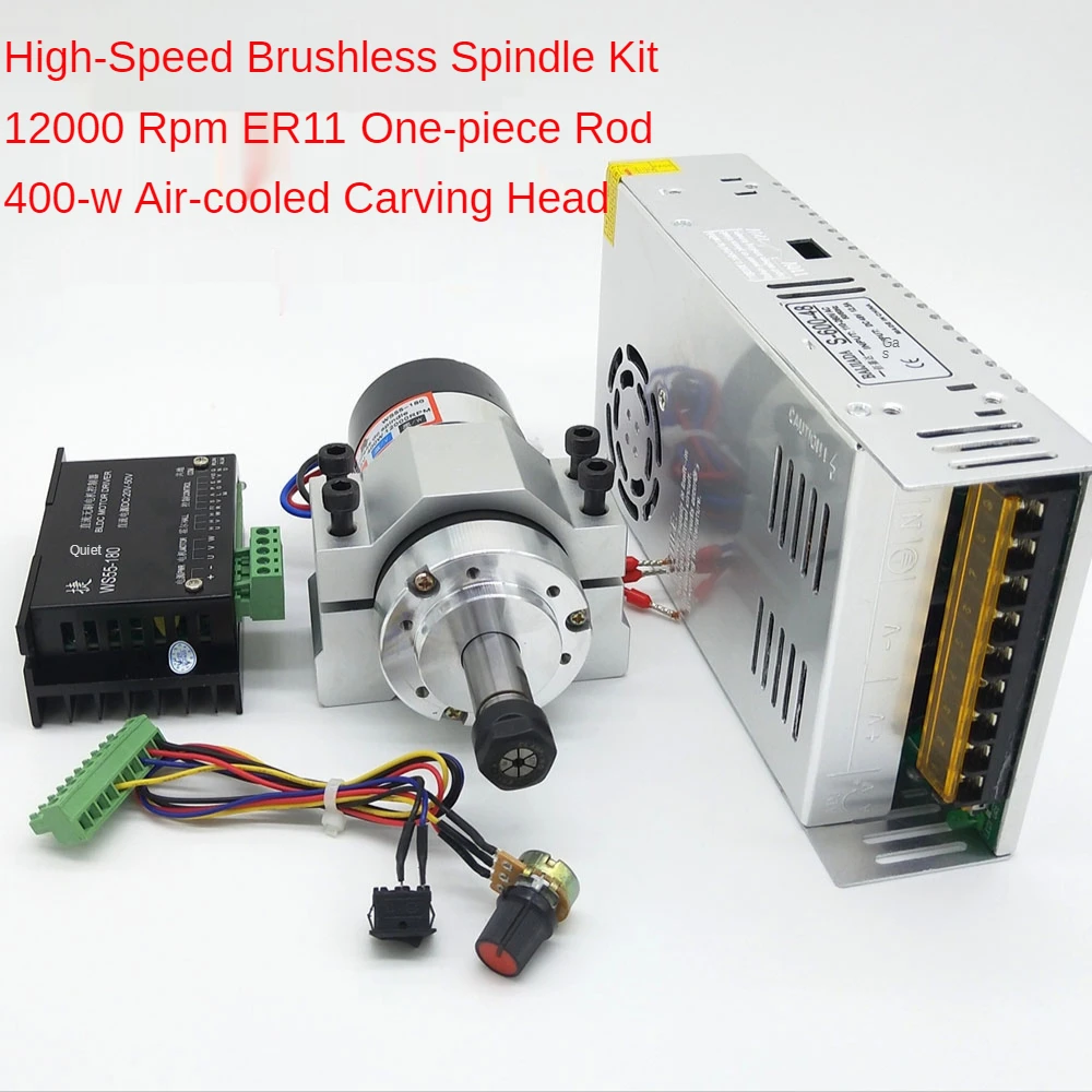 400W DC High Speed Brushless Spindle Kit 12300 Rpm WS55-180 Engraving Machine