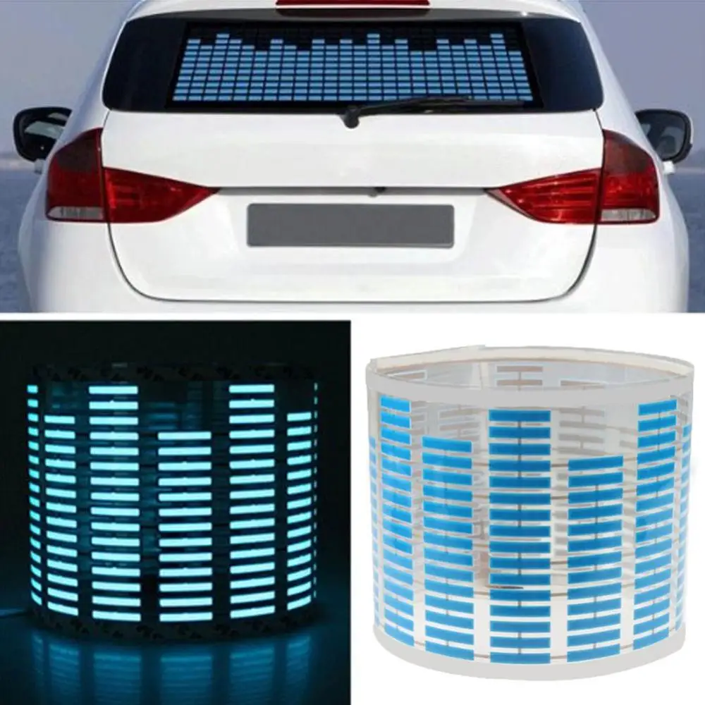 12V Music Rhythm Sound Audio Activated Sensor Voice Control Light Car LED Flash Light Equalizer Blue accessories