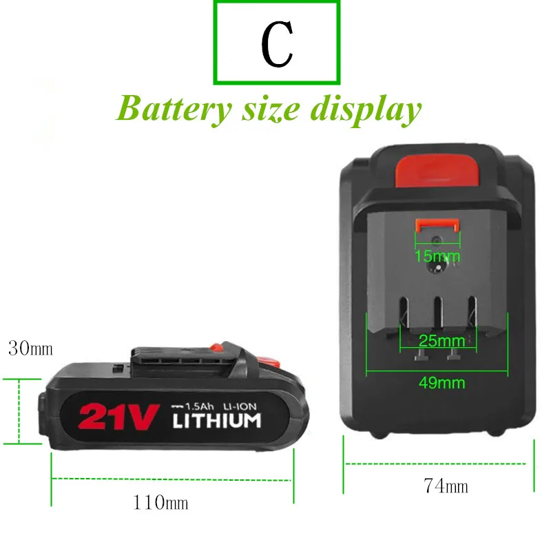 Batteria ricaricabile per trapano a mano Sega elettrica da 21 V Sega alternativa Batteria al litio Accessori per utensili elettrici Cacciavite elettrico