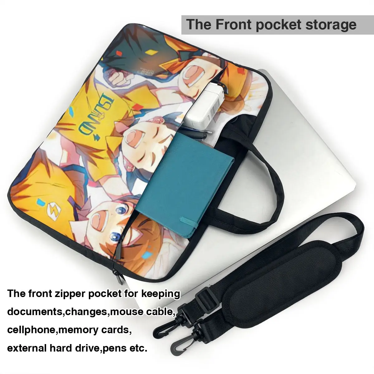 Inazuma Eleven Laptop Bag Case Protective Vintage Computer Bag Bicycle Crossbody Laptop Pouch