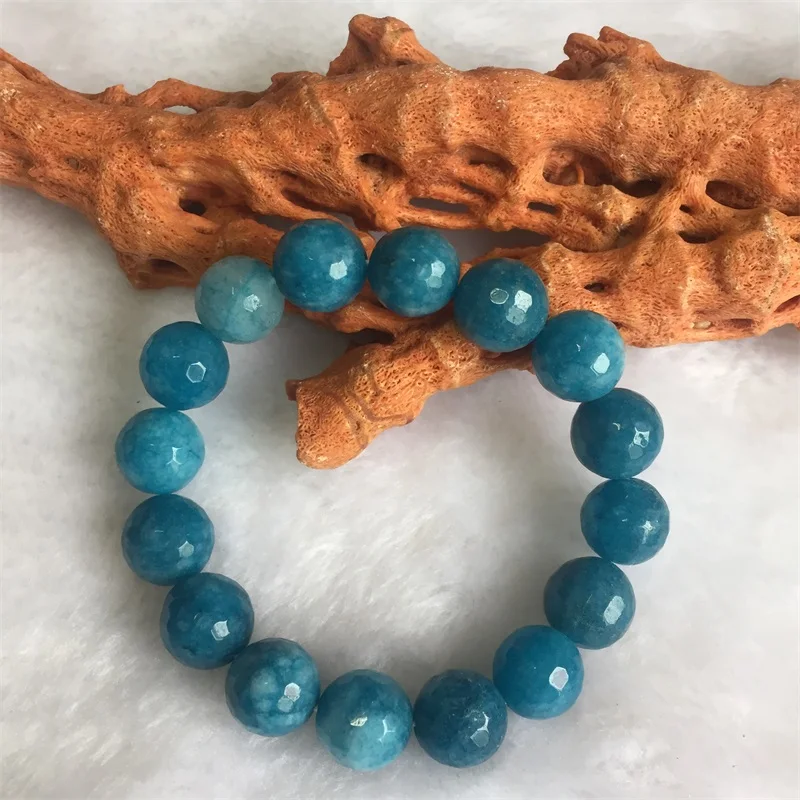 

Faceted 12MM Deep Blue Sapphires Bracelet Rubies Beads Fashion Jewelry Natural Stone Energy Women Men 2025 Daily Yoga