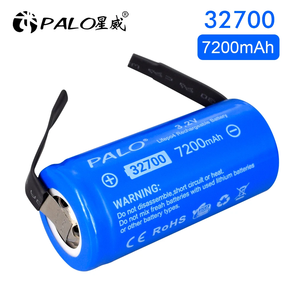 PALO 32700 LiFePO4 bateria 3.2V 7200mAh wysoka moc 32700 bateria + DIY nikiel arkusz i wspornik