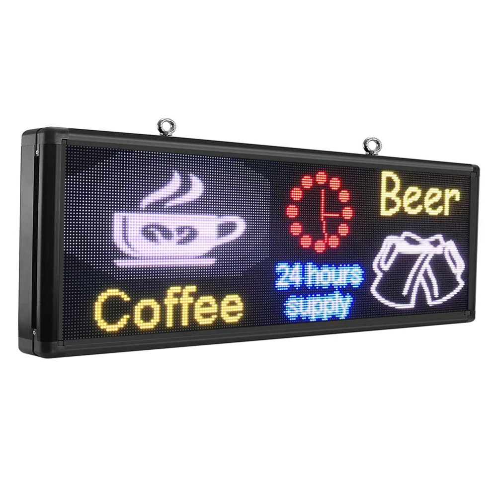 Led Scrolling Sign Programmable Outdoor Digital word for Businesses Advertising Screen Message Window Open Display (103x45cm)