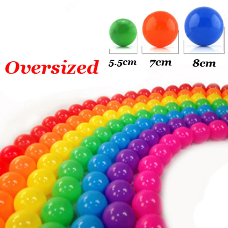 50 Pcs Eco-Friendly Colorful Ball Pit Soft Plastic Ocean Balls Water Pool Ocean Wave Ball Outdoor Toys For Children Kids Baby