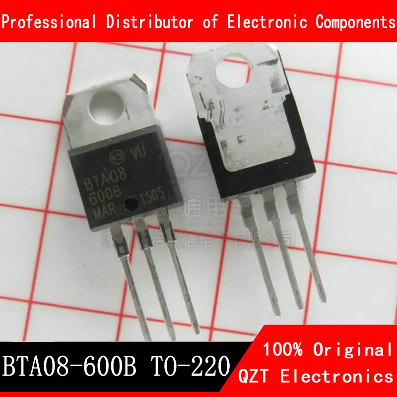 10pcs BTA08-600B BTA08-600 BTA08 Triacs 8.0 Amp 600 Volt TO-220 thyristor new original