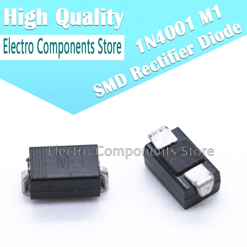 10Pcs/Lot IN4001 Diode SMA M1 1N4001 SMD Rectifier Diode Kit Surface Mount General Purpose Silicon Rectifiers