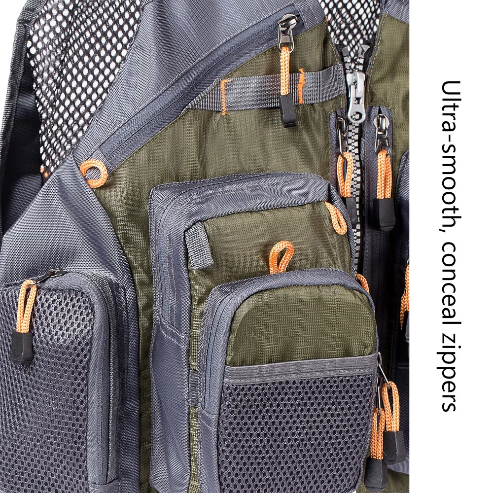 Bassdash Atmungsaktive Angelweste, Outdoor-Sport, Fliegen, Schwimmen, verstellbare Weste, Angelgerät – Detail 7