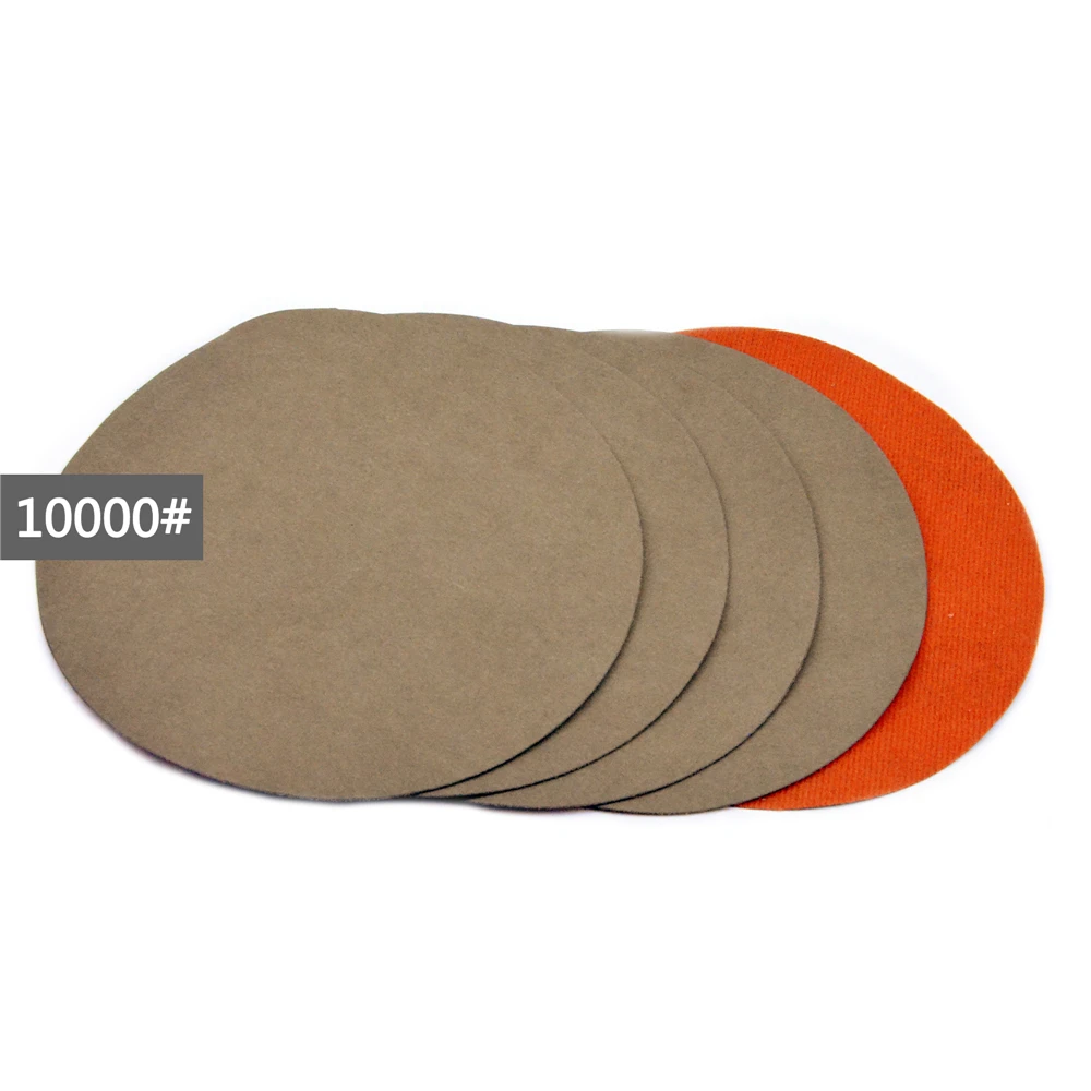 POLIWELL 5PCS 7 Inch 180mm 3000-10000 Grit Wet and Dry Flocking Sanding Discs Automotive Fine Polishing Sandpaper Sanding Disk