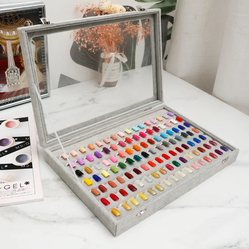 Fake Nail Display Cards Nail Art Tip Chart Display Rack Palette Stand Showing Nail Decoration Storage Box