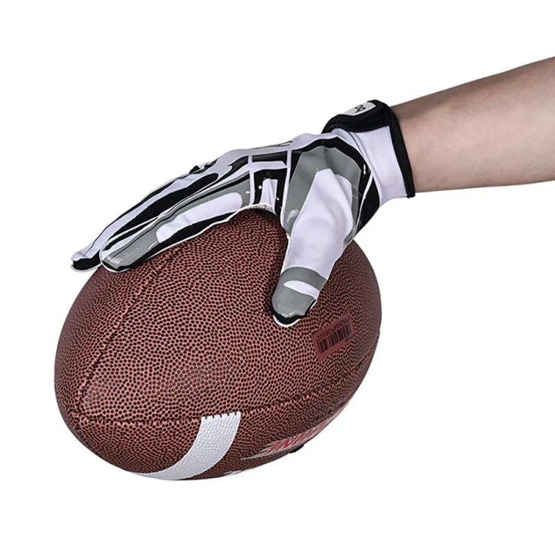 Men Women Rugby Gloves Breathable Anti-slip Full Finger Silicone Baseball American Football Gloves Adjustable Wristband Gloves