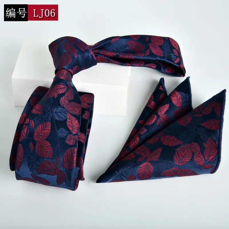 SHENNAIWEI 7cm tie hankerchief men gifts jacquard Striped man necktie corbata pañuelo hombre pajarita boda