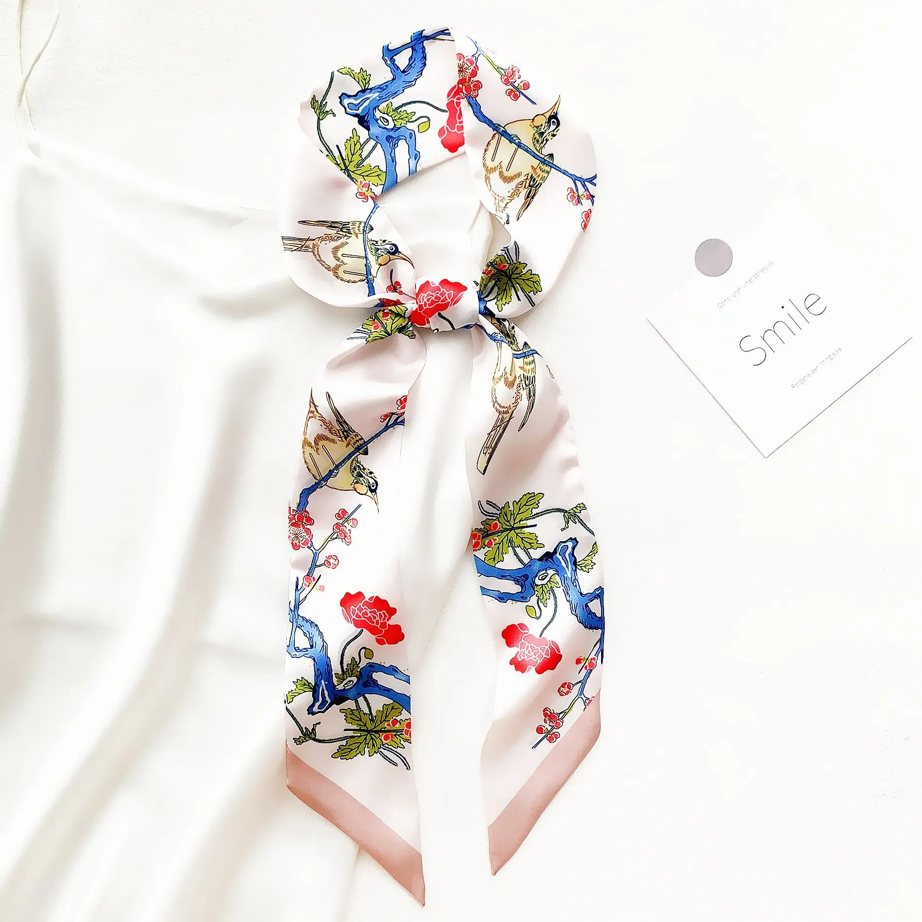 Luxury Hair Scarf Fashion Women Headband Silk Scarf Bag Skinny Scarves Design Wrist Towel Foulard Neckerchief female bow ties