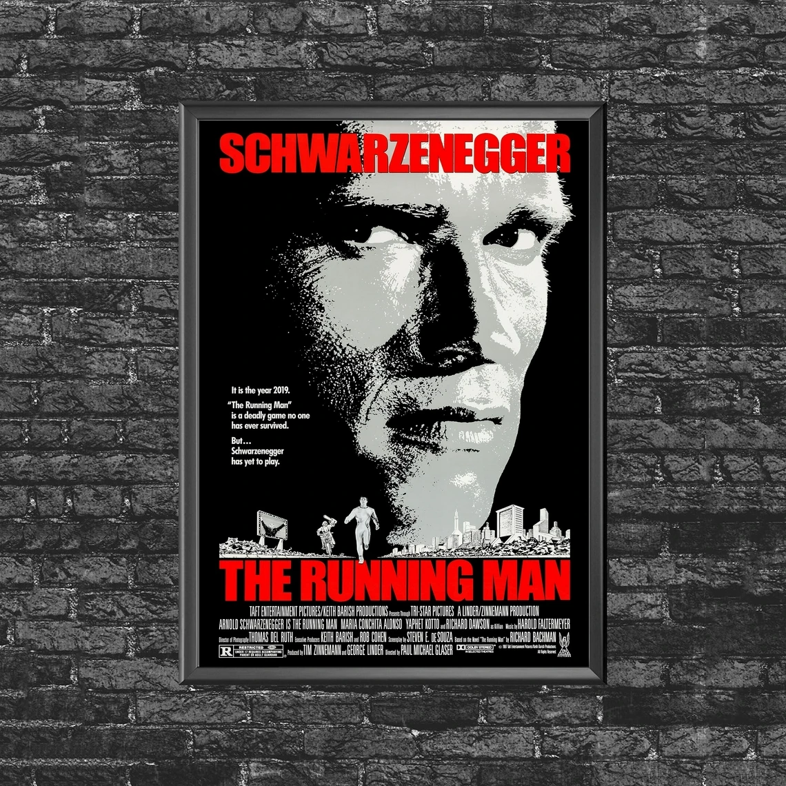 Póster de película The Running Man, pintura decorativa para pared del hogar (sin marco)