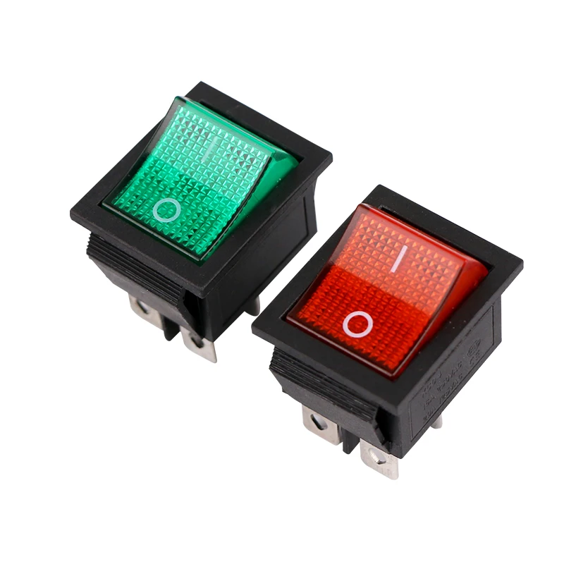 KCD4 Rocker Switch ON-OFF 2 Position 4 Pins Electrical equipment With Light Power Switch 16A 250VAC/ 20A 125VAC