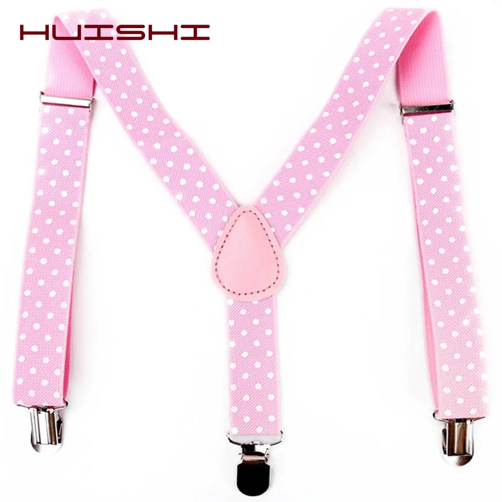 HUISHI-Suspensórios de bolinhas para bebês com gravata borboleta, suspensórios de ternos infantis, 3 clipes, camisas ajustáveis para meninos e meninas