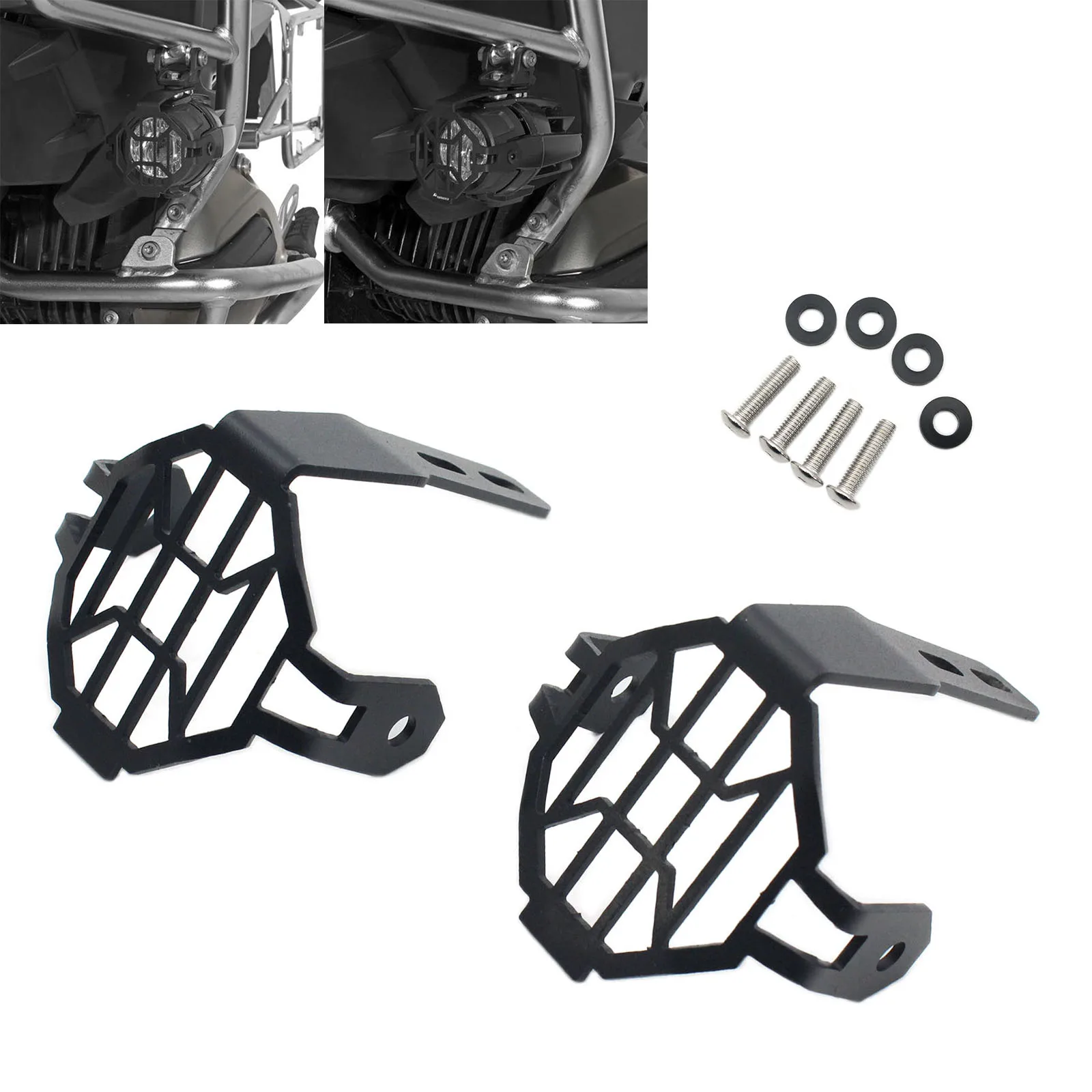 

Fog Lights Guards Spot Protector Cover For BMW R1200GS F800GS Adventure 2013 2014 2015 2016 2017 Motorcycle Black Aluminum