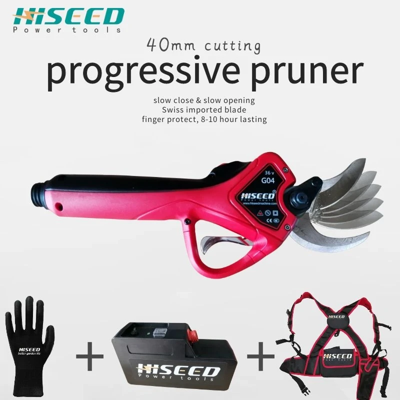 

HISEED Orchard Vineyard Pruner 40MM New Function Progressive Anti-Cutting Hand Garden Electric Pruning Shears Secateurs