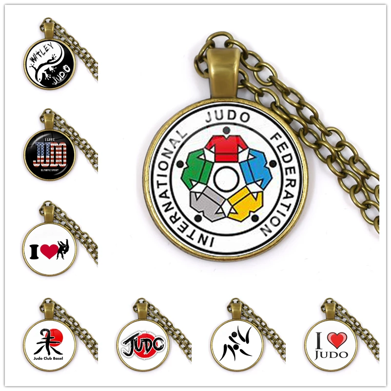 Dropship New Arrival 2021 Trendy Sports I Love Judo Pendant Necklace Men Women Glass Dome Necklcae Jewelry Gift