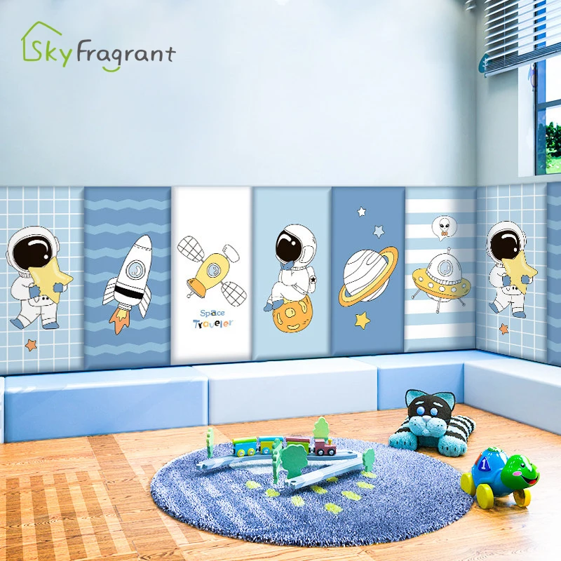 3D Space Astronaut Anti-collision Self Adhesive Waterproof Wall Stickers For Kids Room Home Skirting Sticker Wall Decoration