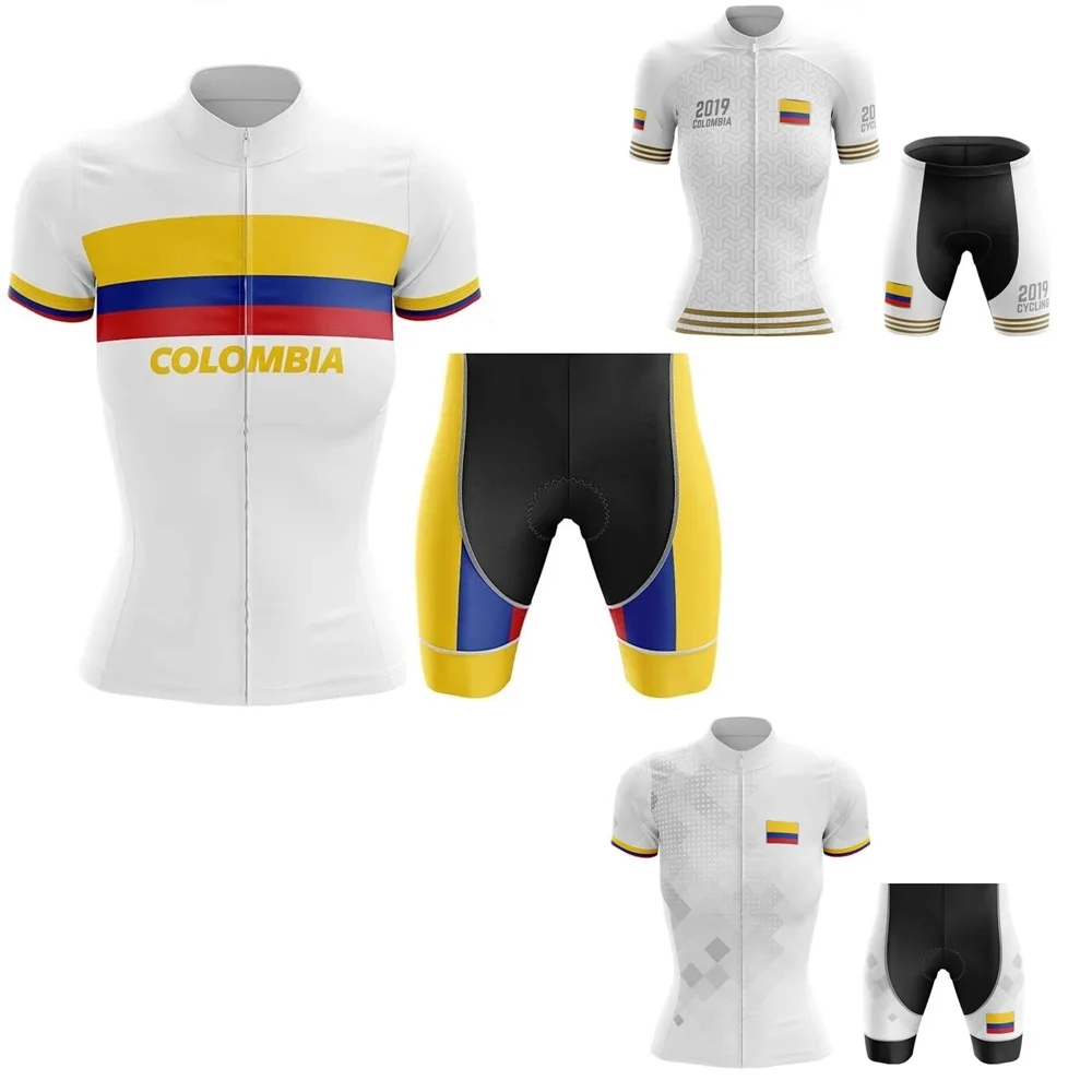 2020 Team Colombia Cycling Jersey Set Women\'s Cycling Clothing Road Bike shirts Suit Bicycle Bib Shorts MTB Wear Maillot Culotte