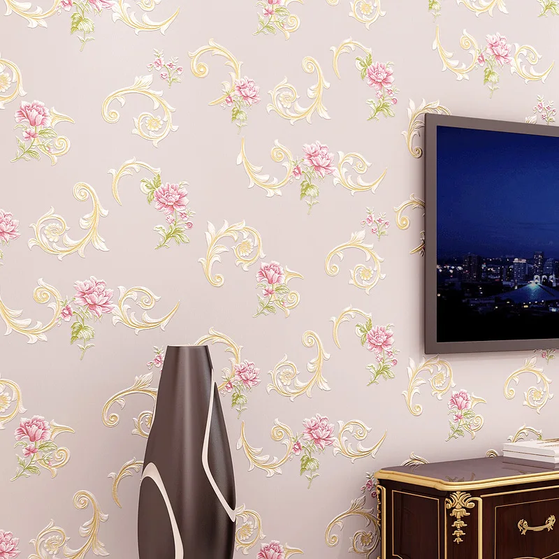 beibehang papel de parede 3d wallpapers pastoral princess room children's living room wallpaper for home improvement wall paper