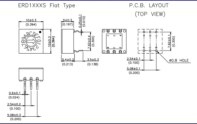 Erd116rsz Rotary Dial Code on off 0-F Switch 16 Tap Position Code 3:3 Positive Code